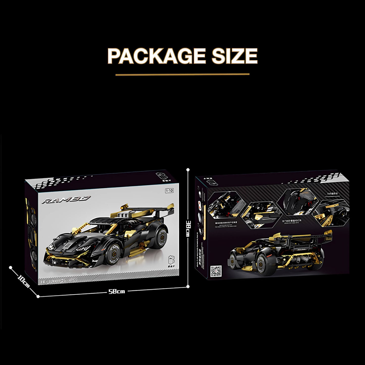 package size of kbox lamborghini huracan sto building block model toy car