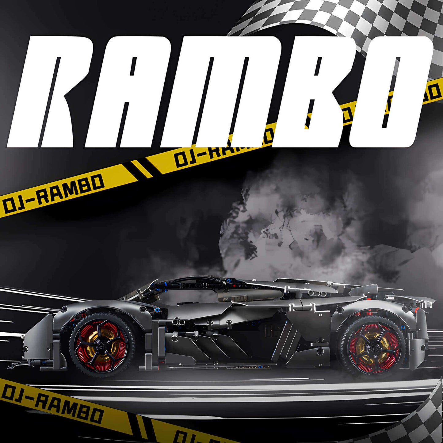 side view of lamborghini terzo millennio building block model toy car