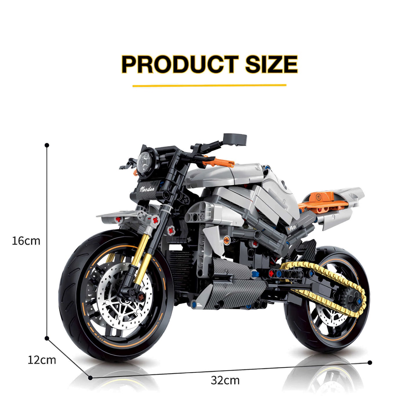 product size of nuodun v4cr building blocks model toy motorcycle
