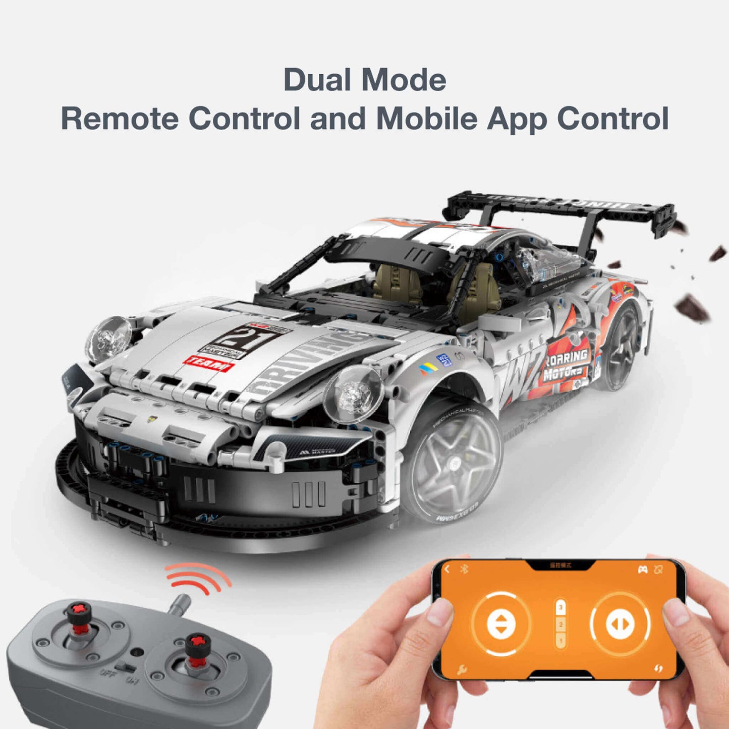 product details of im master porsche 911 building block model toy car dual mode and remote control and mobile app control
