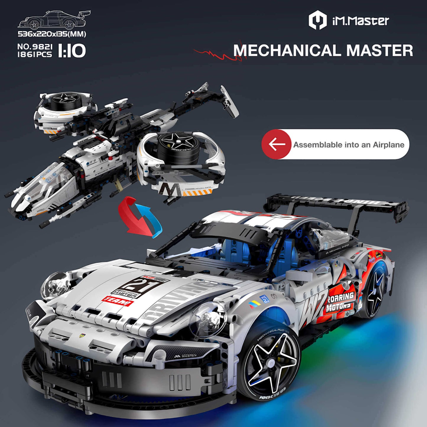 porsche 911 building block toy car from im master 9821