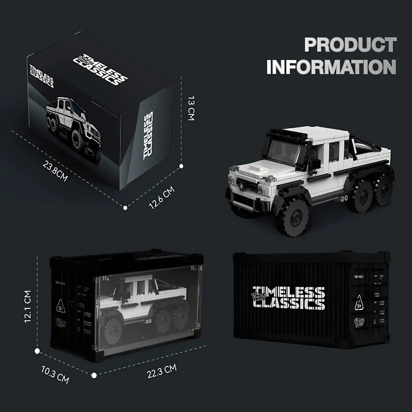 product information of happy build powerblock pb8811 timeless classics G63 model car building blocks toy