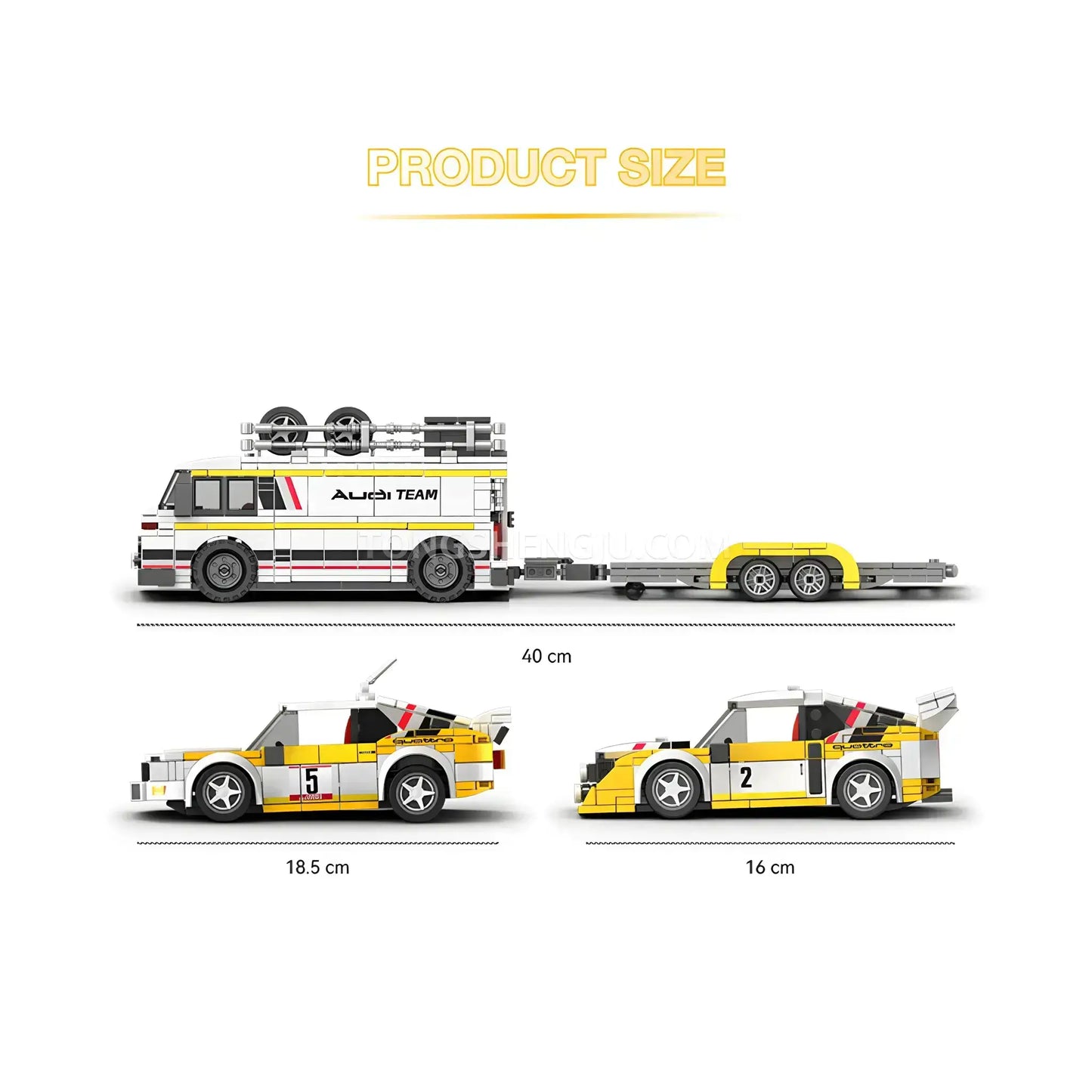 product size of powerblock pb8812 wrc rally hb audi team sports car building blocks set model car