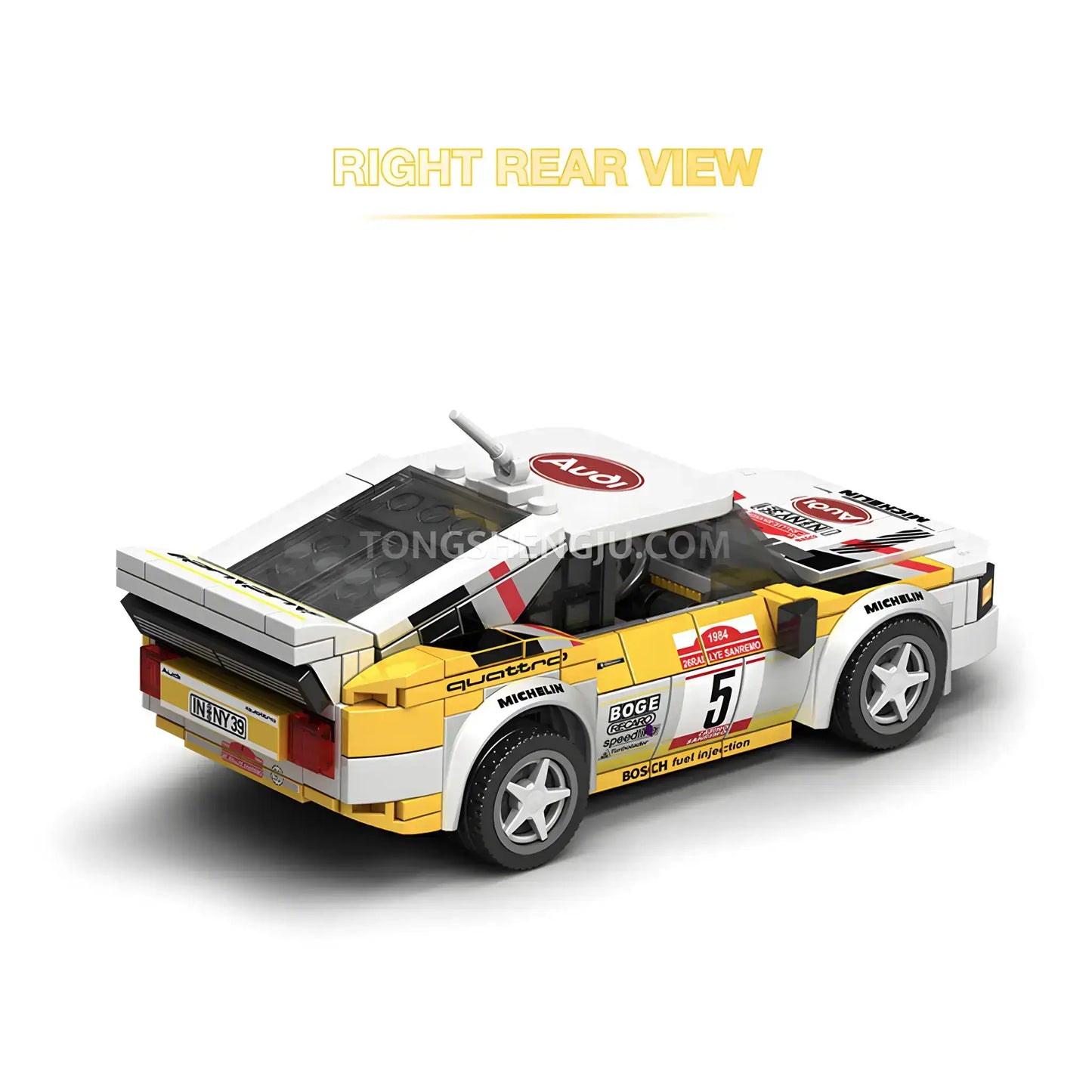 s1 carlo right rear view of powerblock pb8812 wrc rally hb audi team sports car building blocks set model car