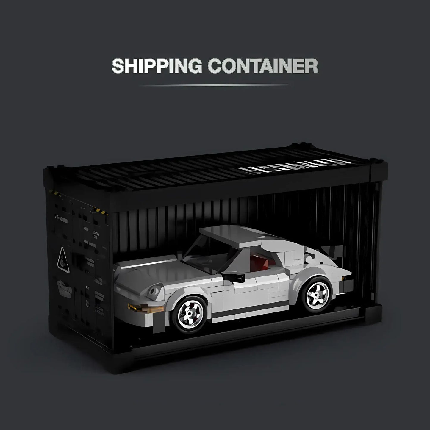 shipping container of happy build powerblock pb8816 timeless series porsche retro 993 model car building blocks toy
