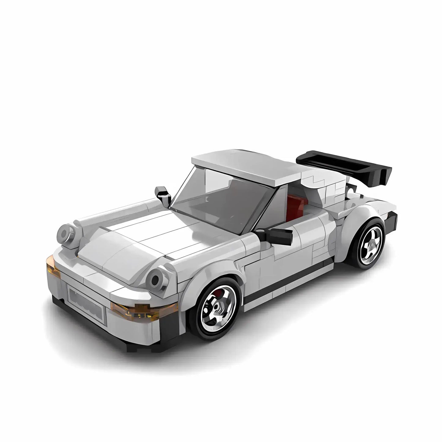 static version of happy build powerblock pb8816 timeless series porsche retro 993 model car building blocks toy