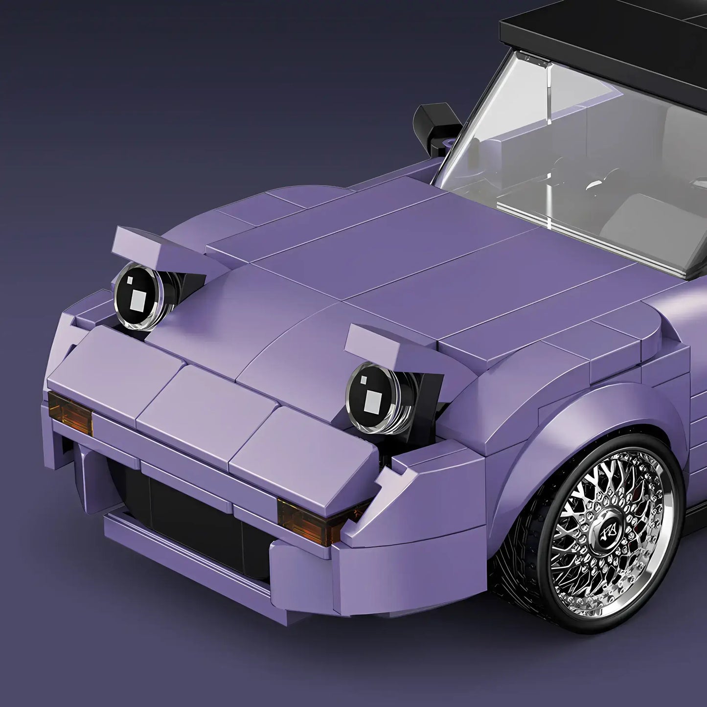 car hood of happy build powerblock timeless series pb8817 mazda mx5 miyata sports car model building blocks set