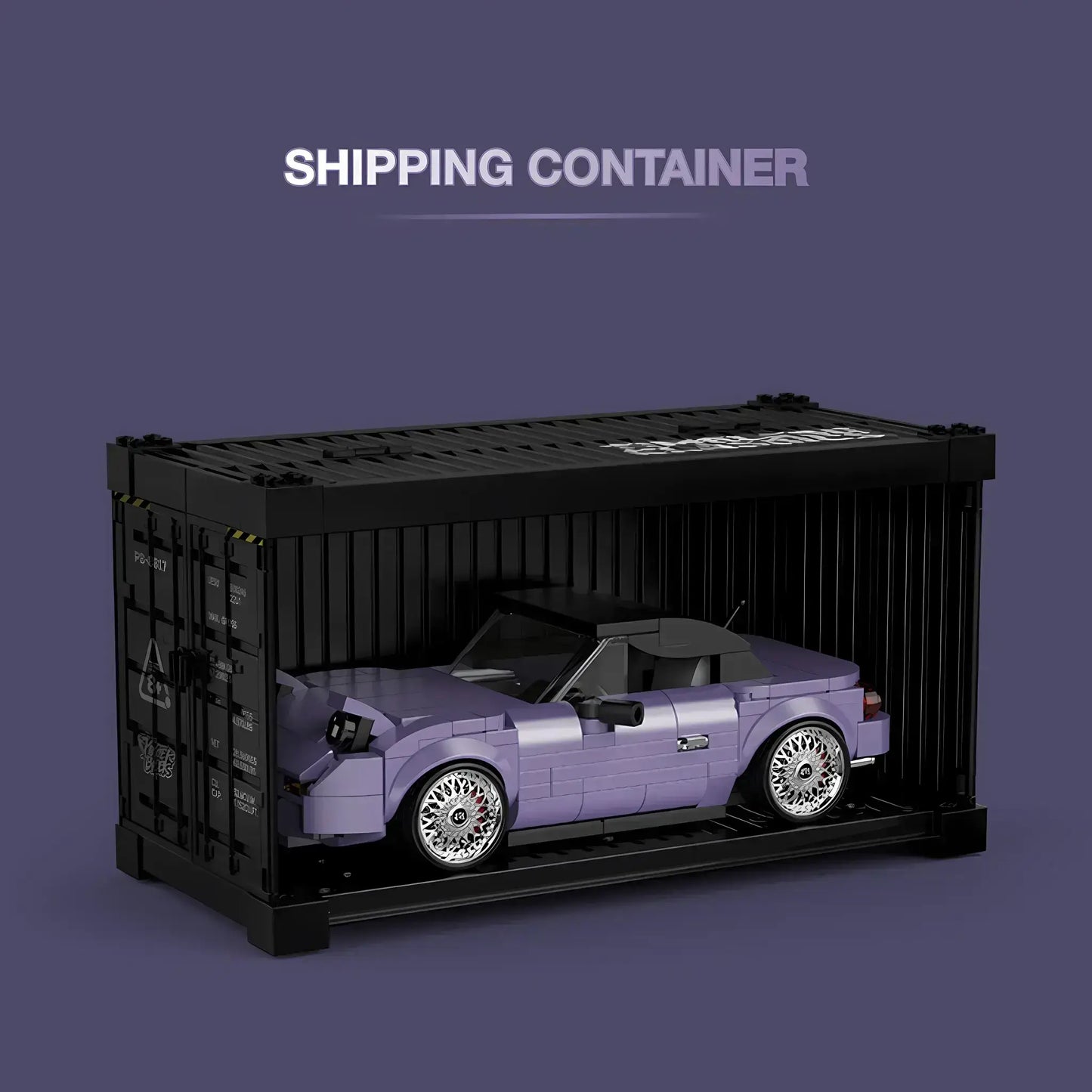 shipping container of happy build powerblock timeless series pb8817 mazda mx5 miyata model car building blocks toy