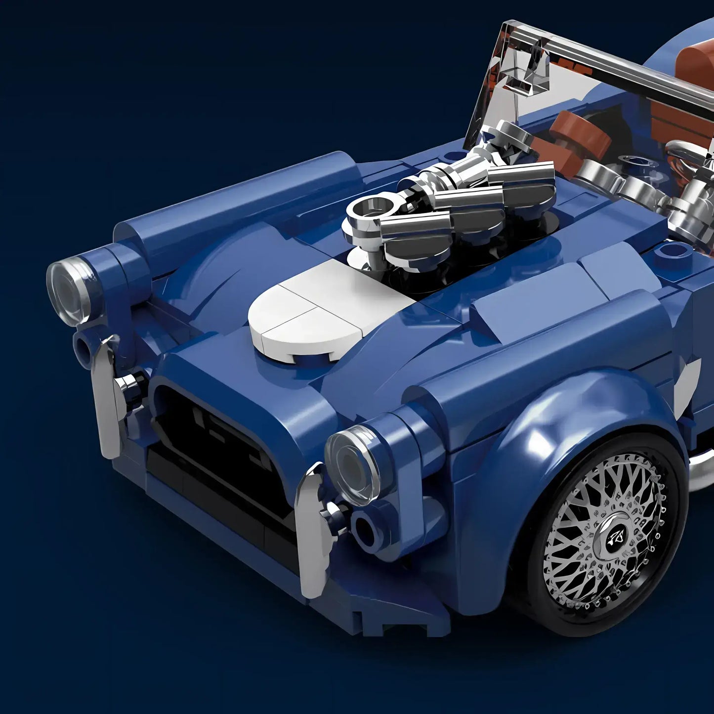 car hood of happy build powerblock timeless series pb8818 shellby cobra model car building blocks toy
