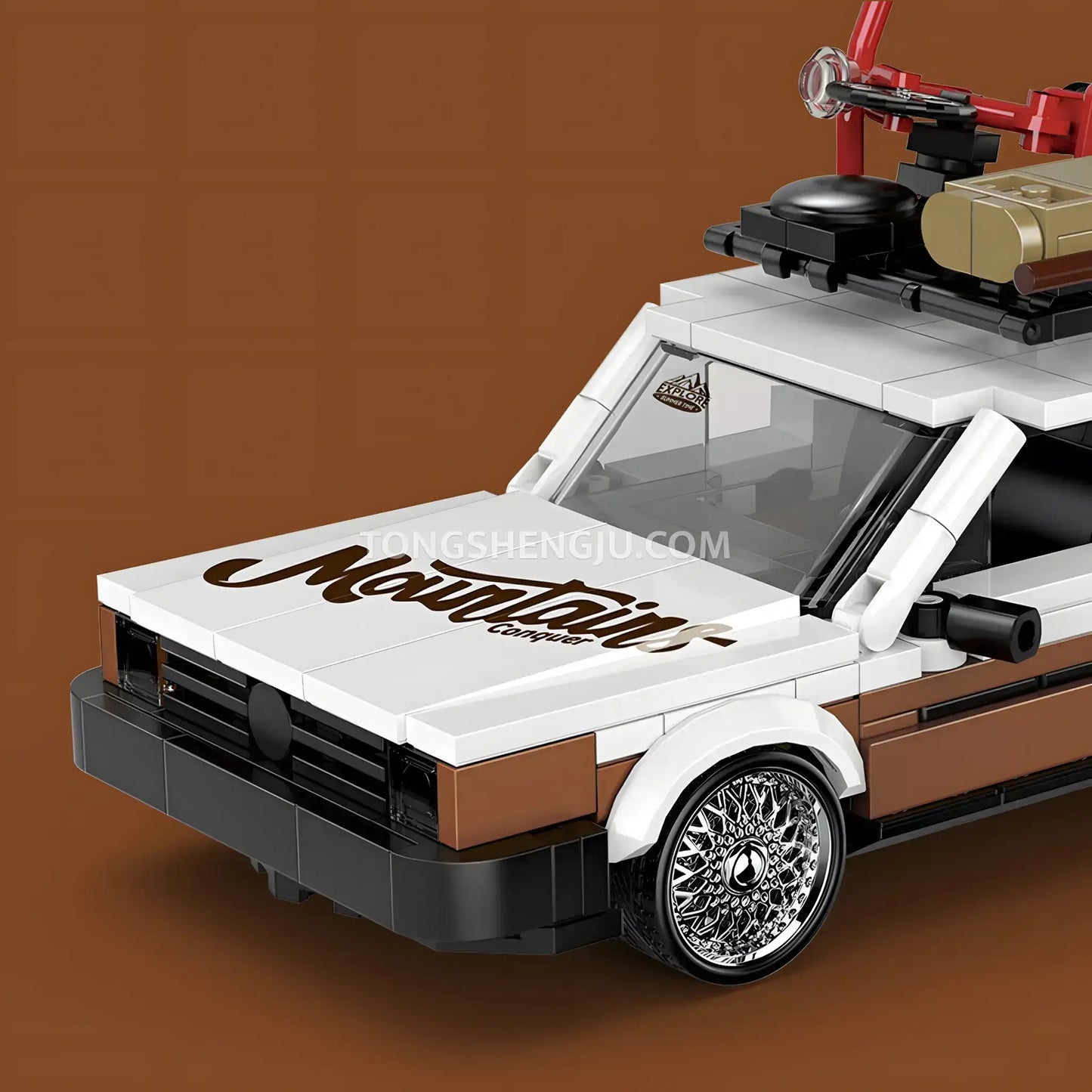 happy build powerblock pb8824 santana station wagon sports car building blocks set model car front end