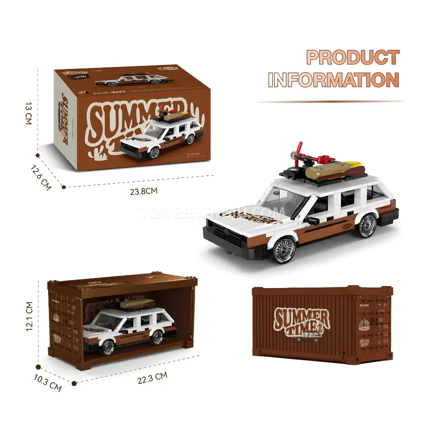 product information of happy build powerblock pb8824 santana station wagon sports car building blocks set model car