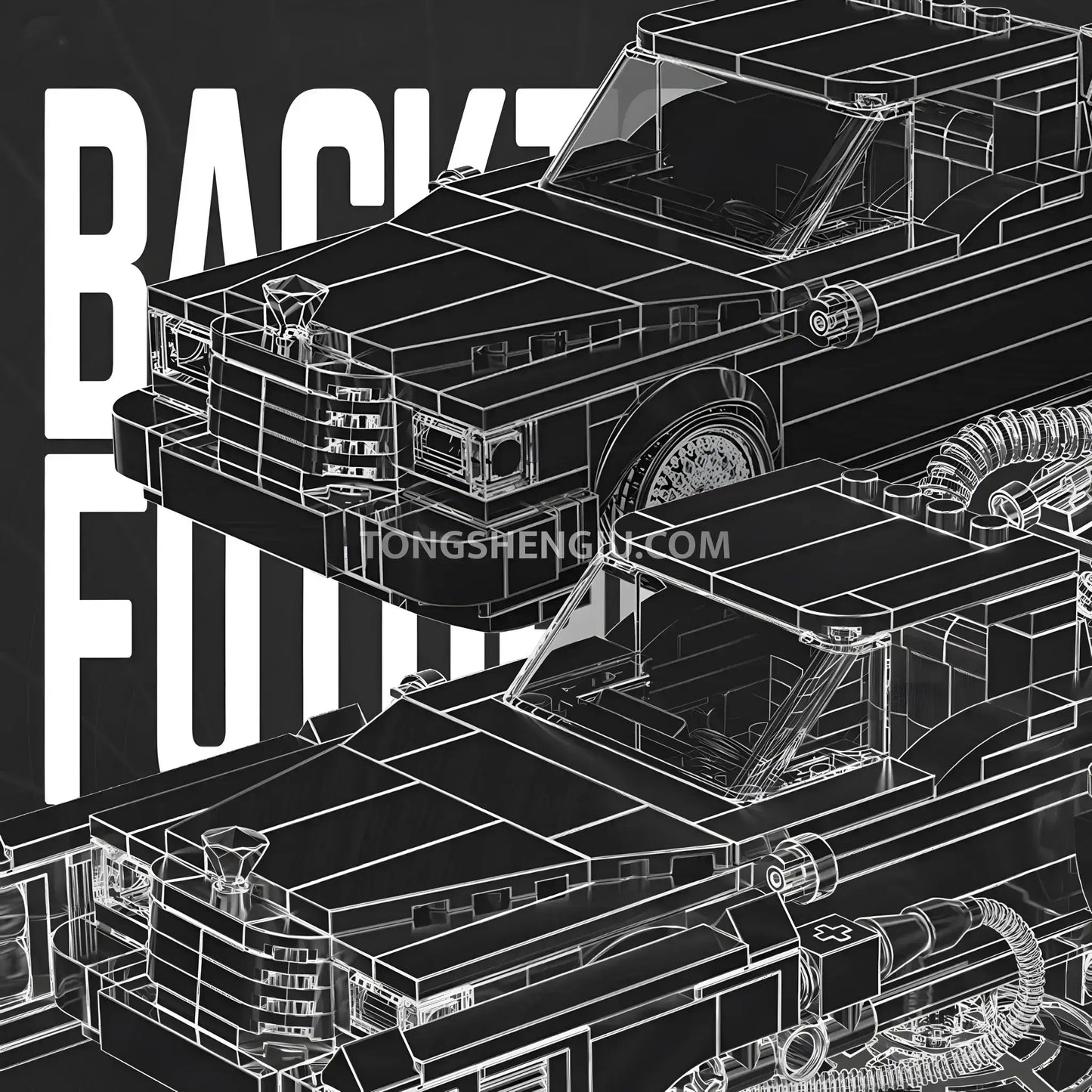 happy build powerblock pb8827 futuristic chariot sports car building blocks set model car back to future series compatible with lego champions series