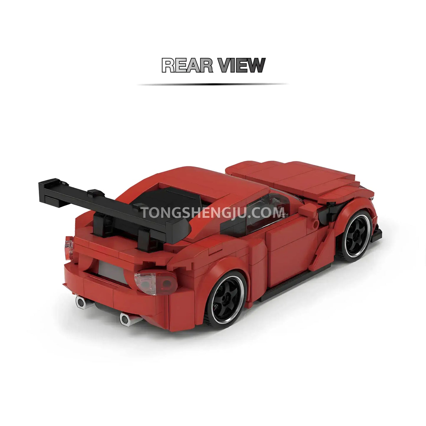 rear view of happy build powerblock pb8832 toyota gt86 supercar building blocks set model car
