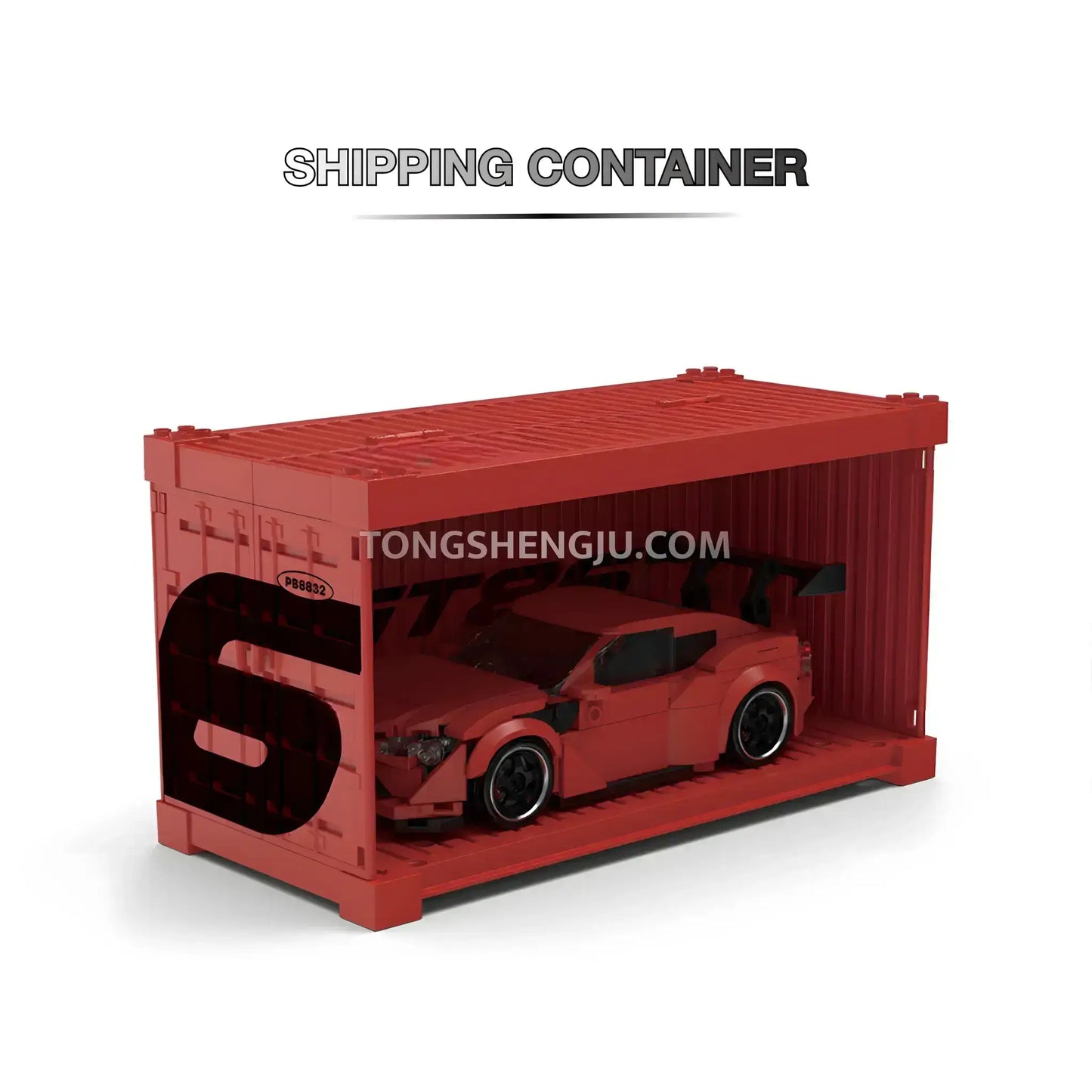 shipping container of happy build powerblock pb8832 toyota gt86 supercar building blocks set model car