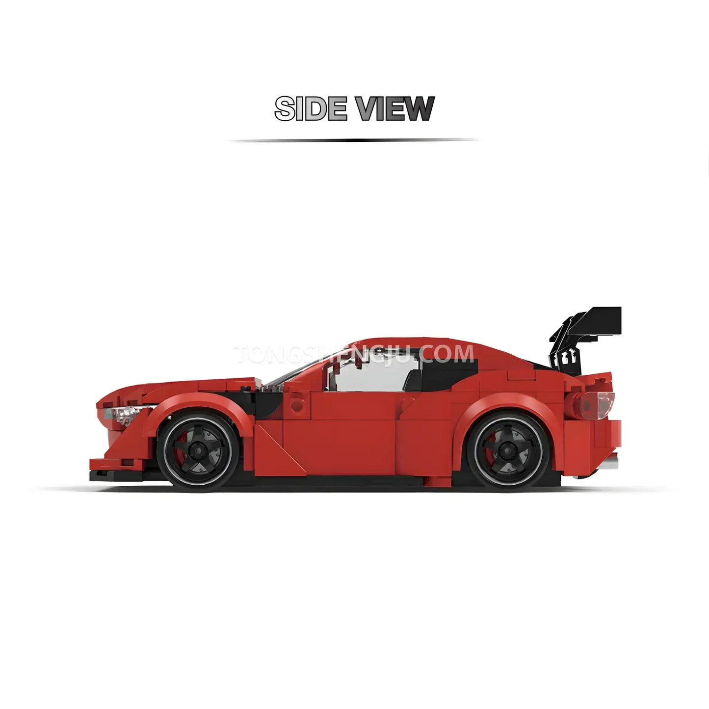 side view of happy build powerblock pb8832 toyota gt86 supercar building blocks set model car