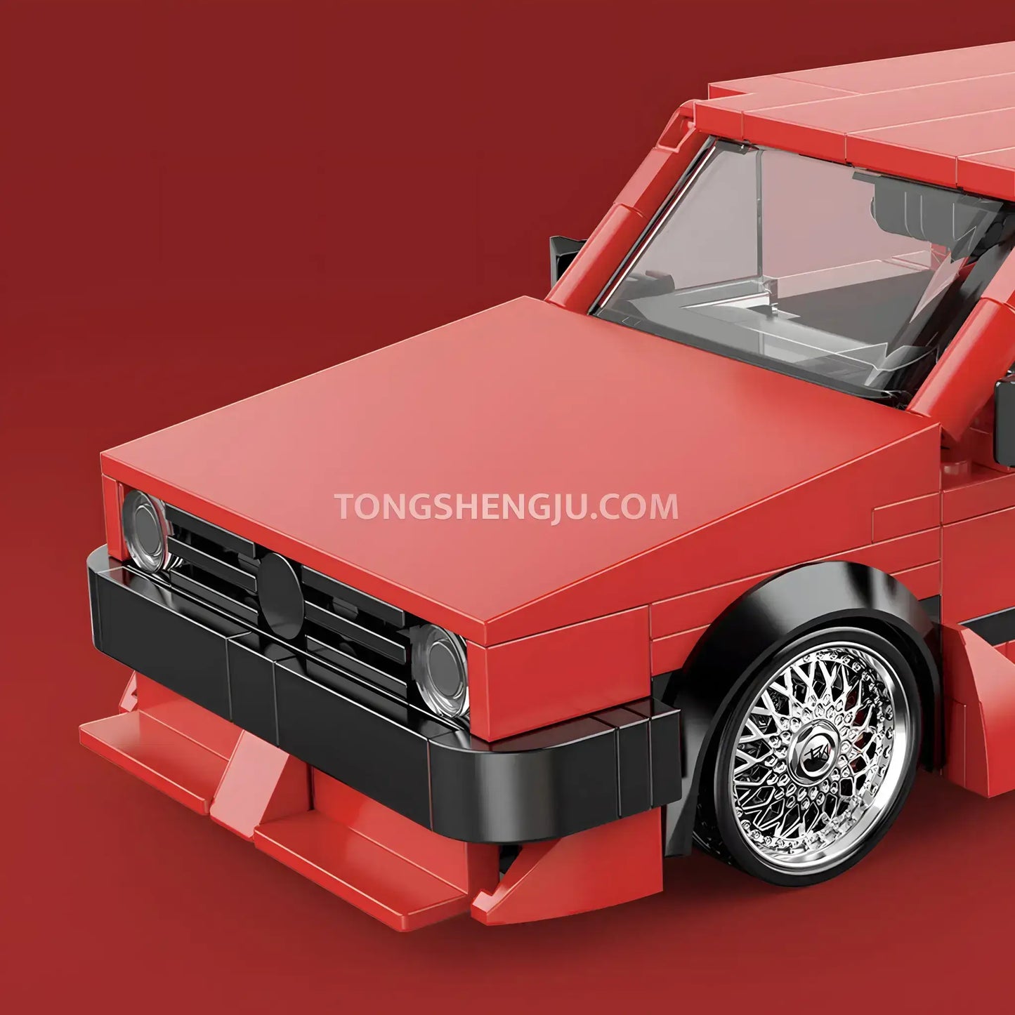 happy build powerblock pb8839 golf mk2 sports car building blocks set model car front end
