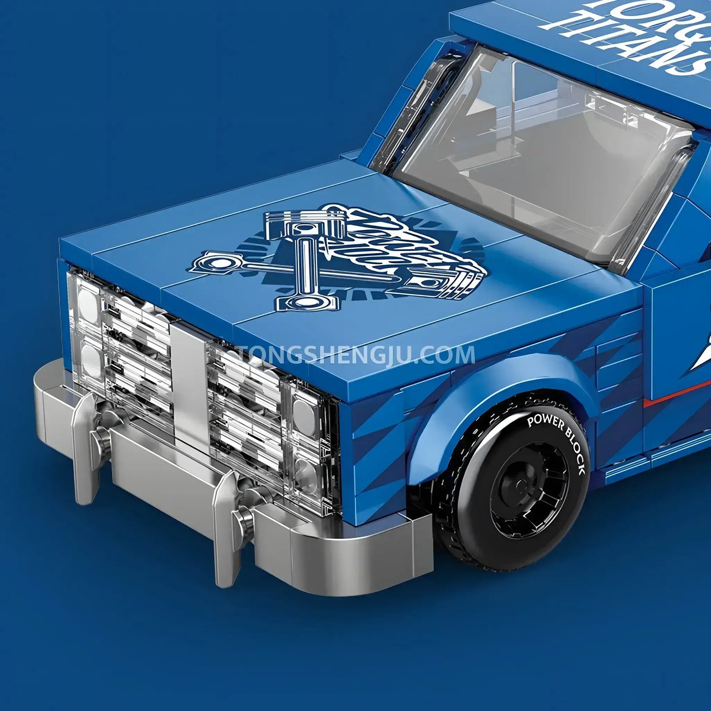 happy build power block pb8841 street fury vintage pickup trucks building blocks set model car front end