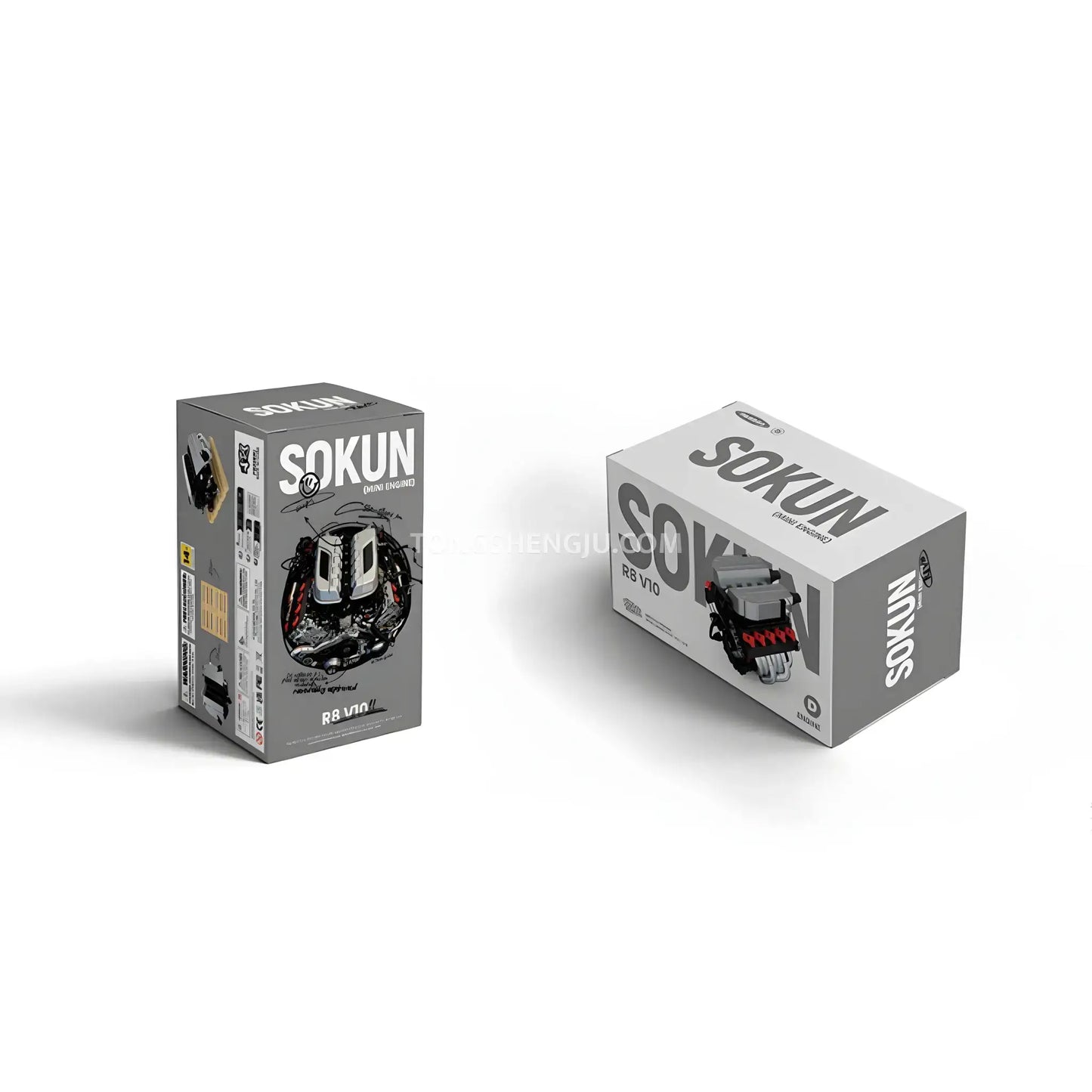package size of happybuild powerblock pb8869d sukon R8 v10 mini engine model car building set