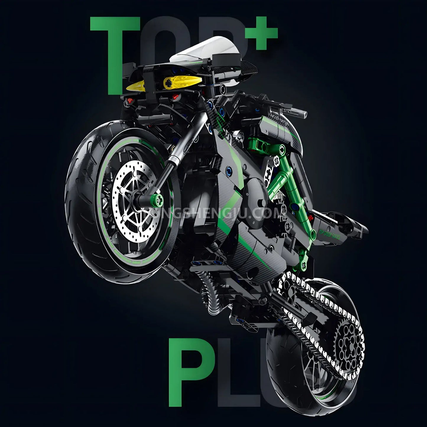 shuanggao 60532 kawasaki ninja h2r model motorcycle building blocks toy racefor ge series compatible with lego series