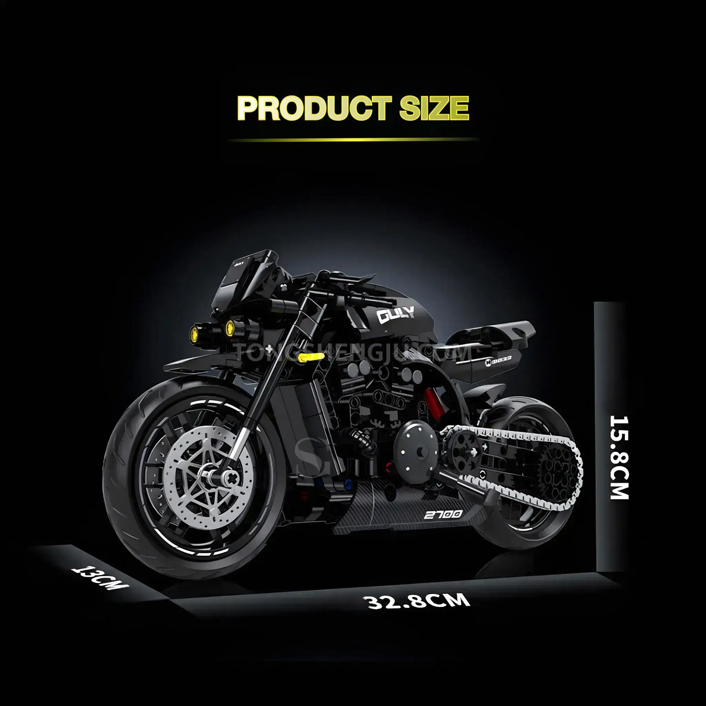 product size of shuanggao 60533 yamaha vmax model motorcycle building blocks toy