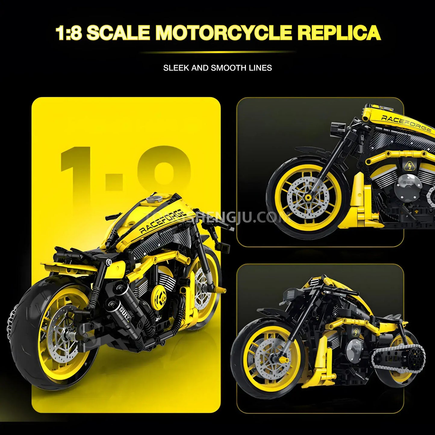 shuanggao 60536 halei v rod night rod motorcycle building blocks set model 1 8 scale motorcycle replica