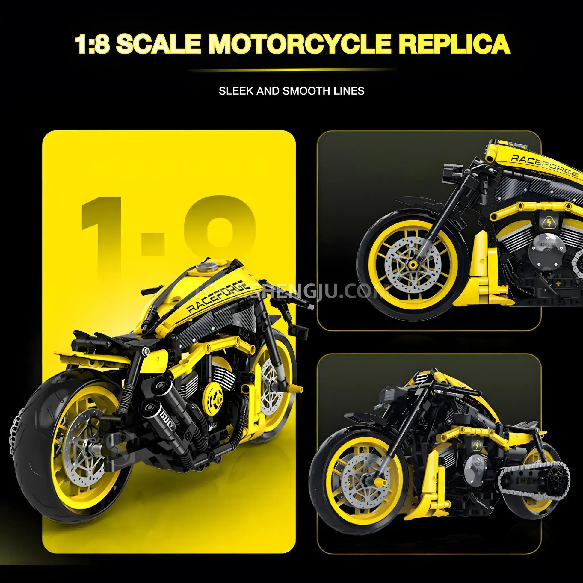 shuanggao 60536 halei v rod night rod motorcycle building blocks set model 1 8 scale motorcycle replica