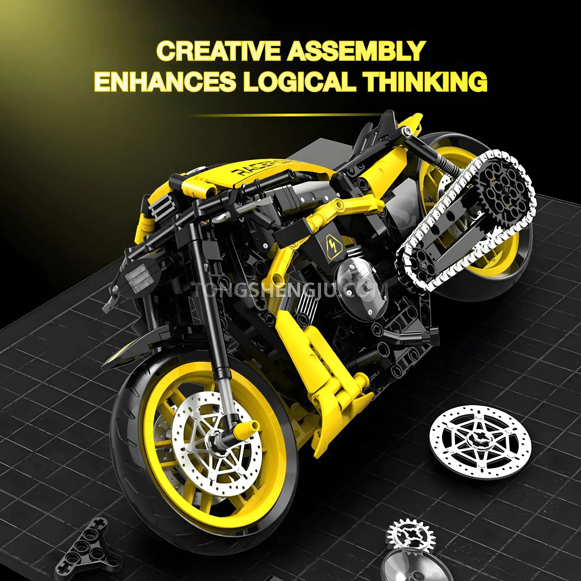 shuanggao 60536 halei v rod night rod motorcycle building blocks set model creative assembly enhances logical thinking