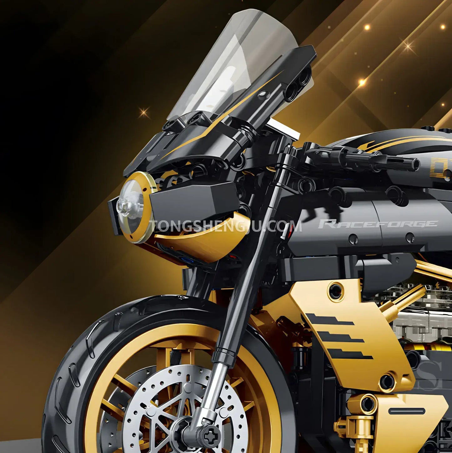 shuanggao 60538 mv agusta technic motorcycle building blocks set model motorcycle independent disc brakes