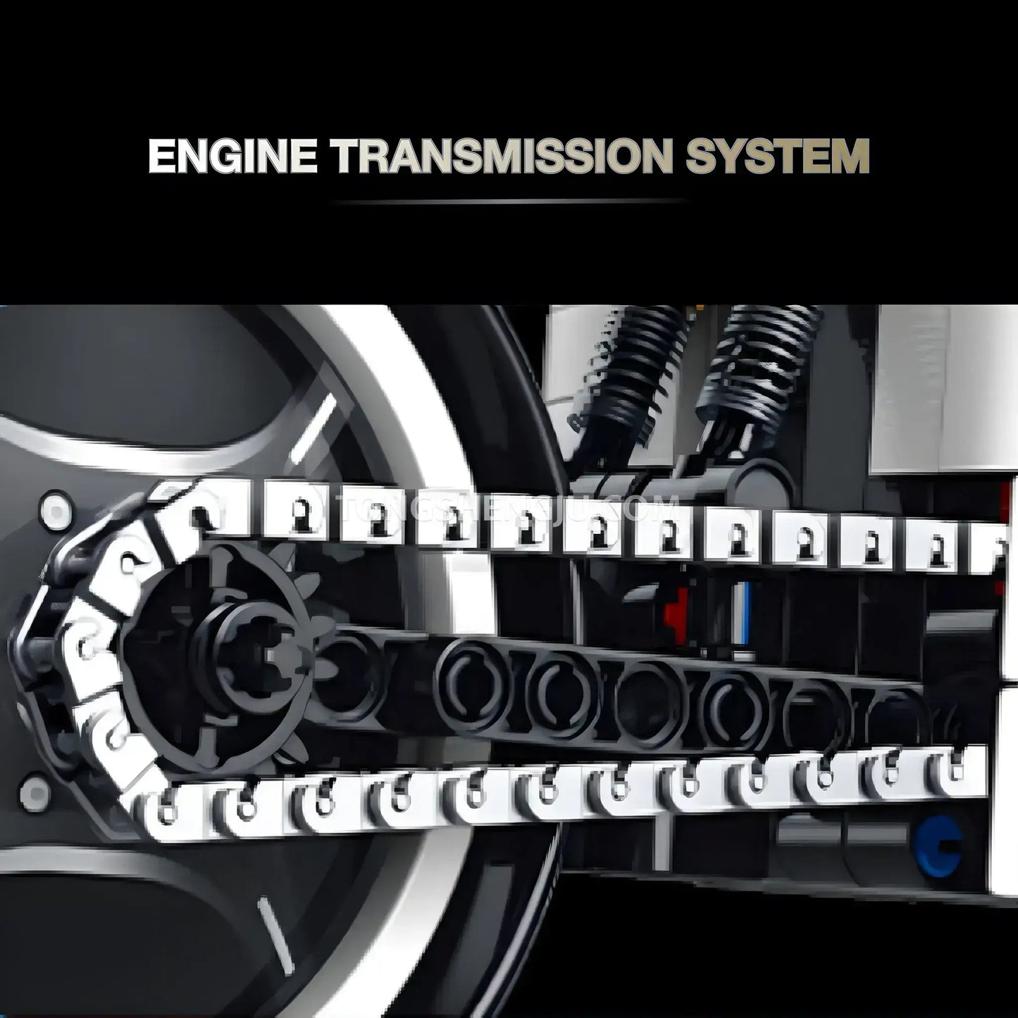 shuanggao 60539 porsche 619 technic motorcycle building blocks set model motorcycle engine transmission system