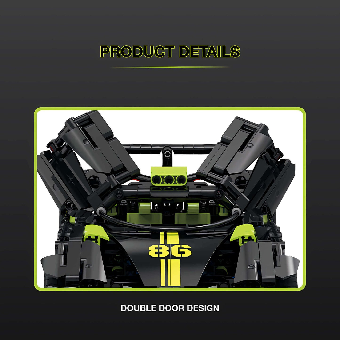 product details of shuanggao bugatti v16 building blocks model toy car double door design