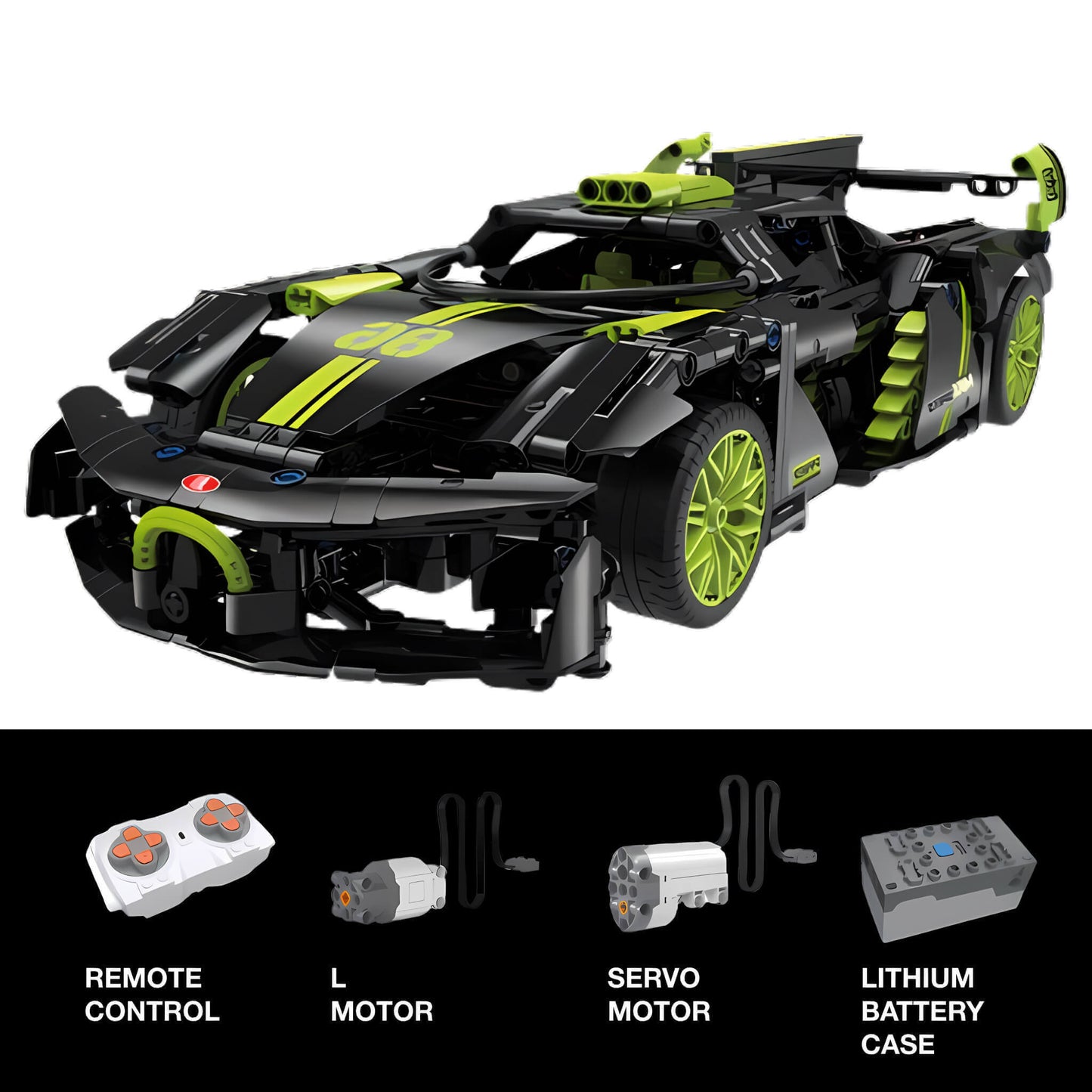 dynamic version of shuanggao bugatti v16 building blocks model toy car