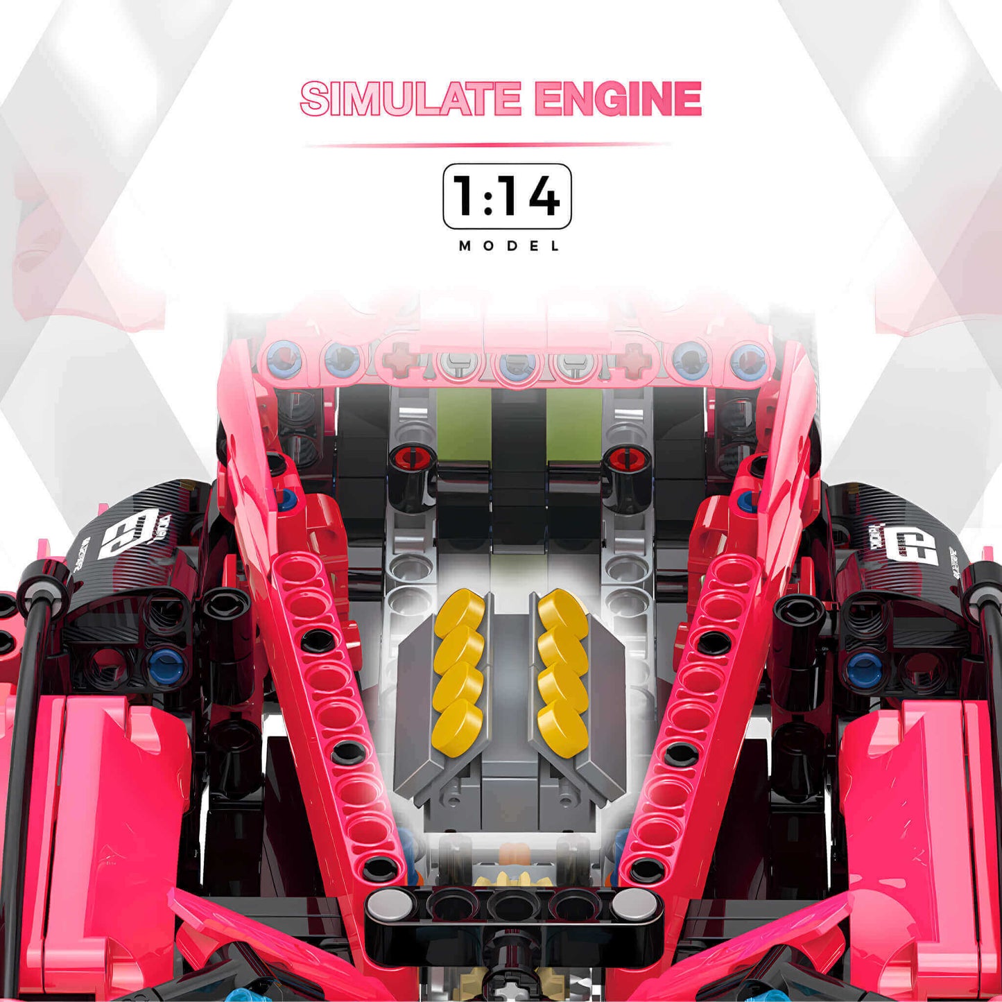shuanggao lamborghini v12 building blocks model toy car simulate v12 engine