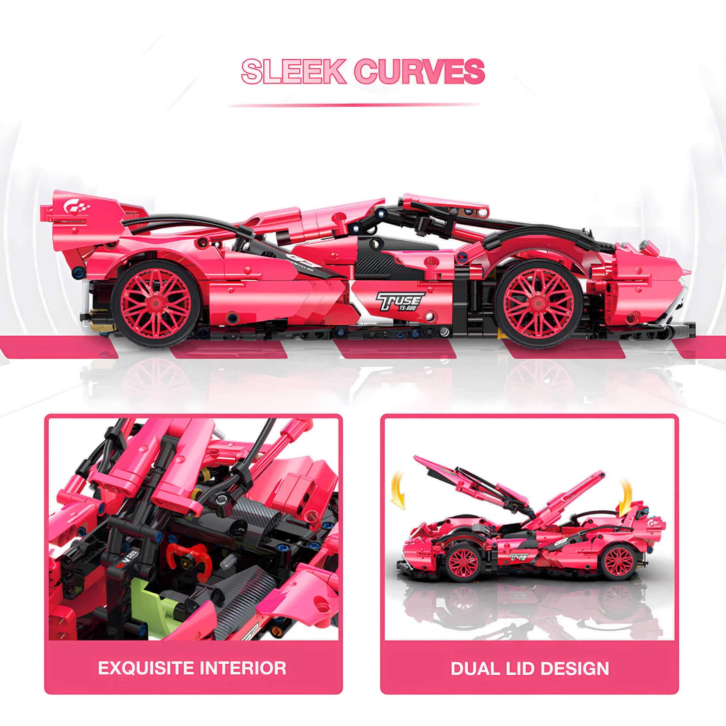 shuanggao lamborghini v12 building blocks model toy car sleek curves