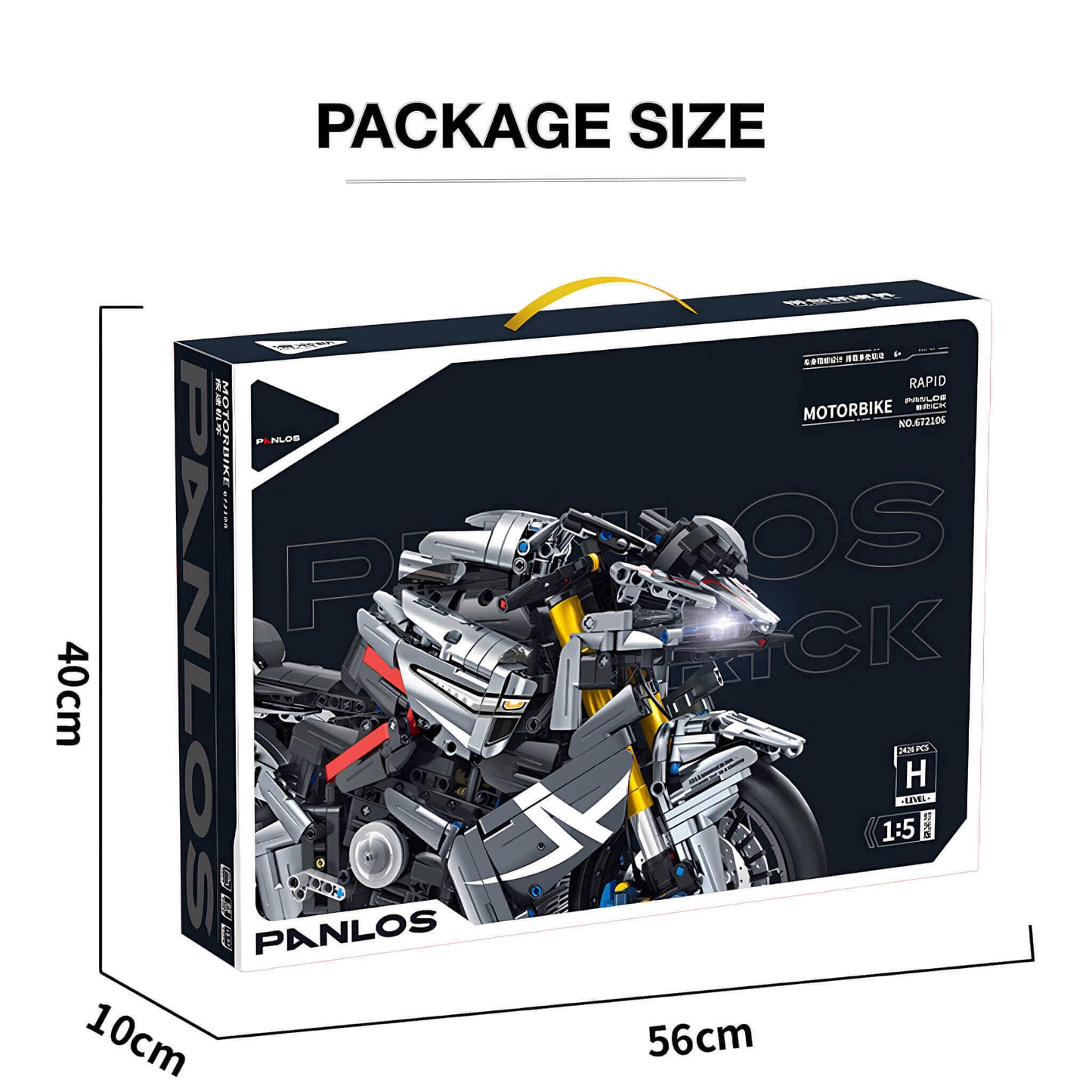 package size of suzuki b king building block model toy car