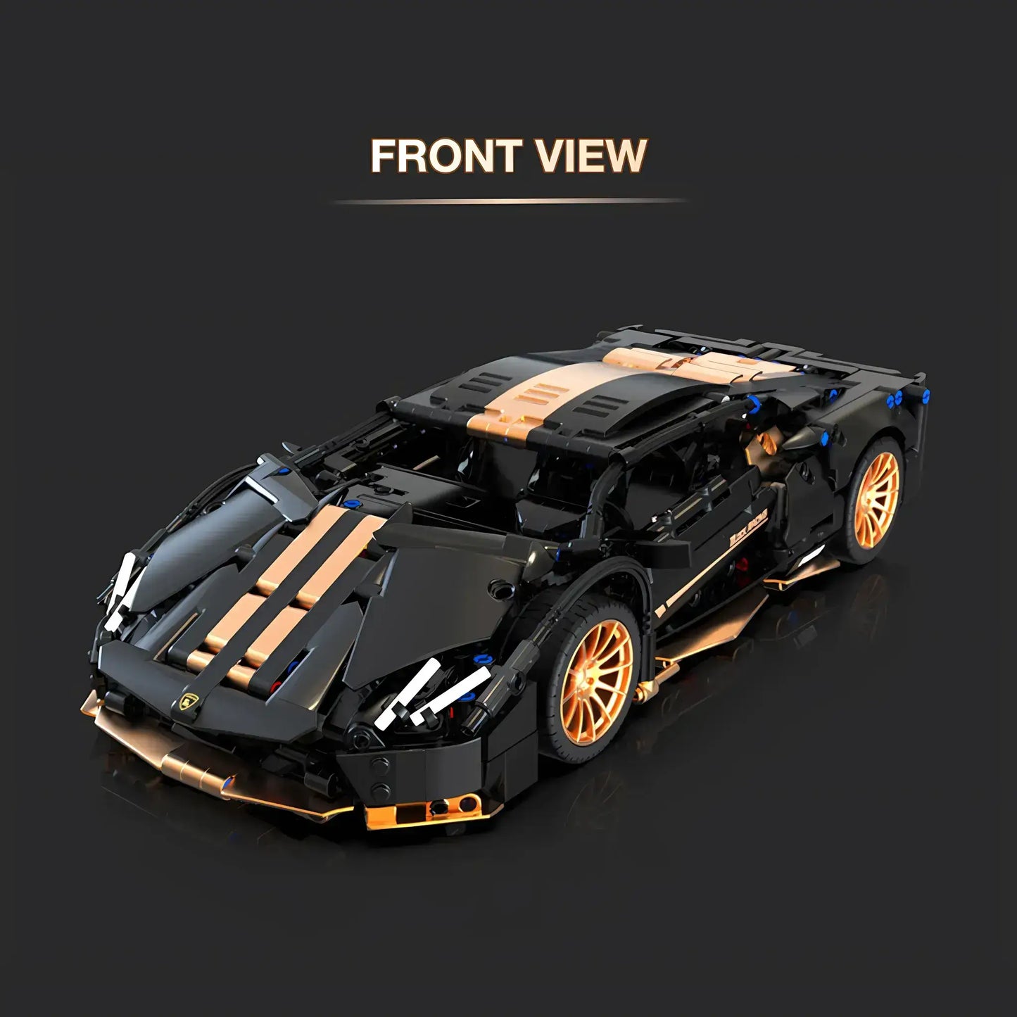 front view of tuomu t1003 lamborghini 780s model car building blocks toy