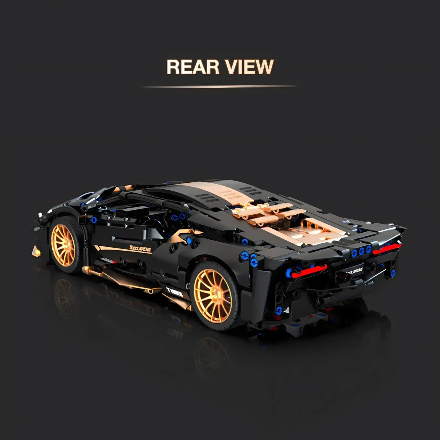 rear view of tuomu t1003 lamborghini 780s model car building blocks toy
