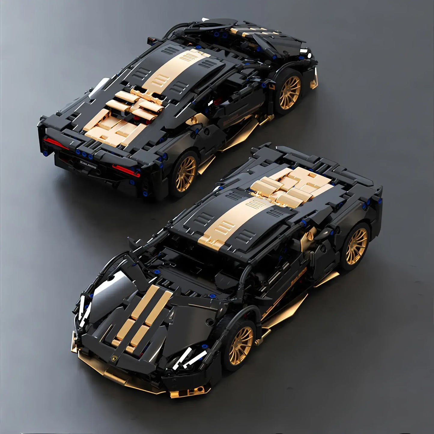 top view of tuomu t1003 lamborghini 780s model car building blocks toy