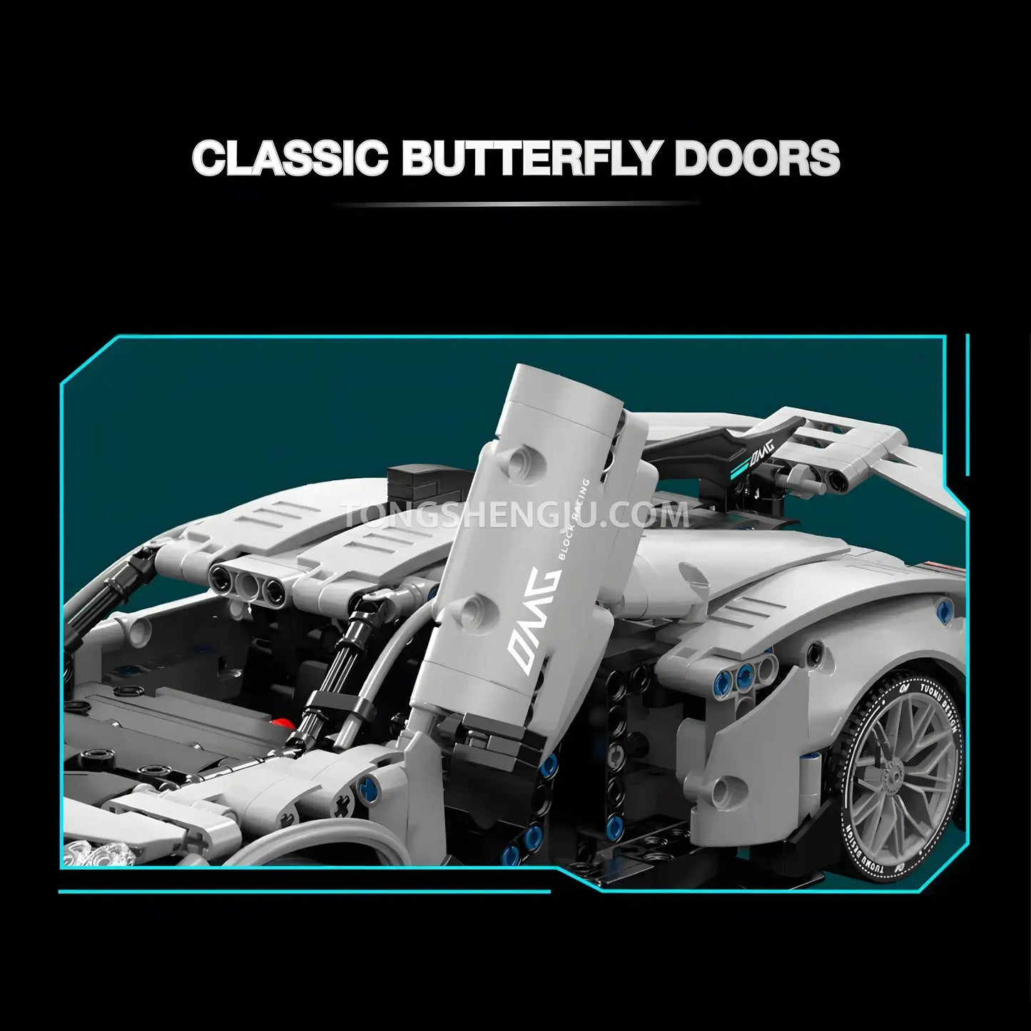 tuomu t3014 amg one technic car building blocks set model car classic butterfly doors