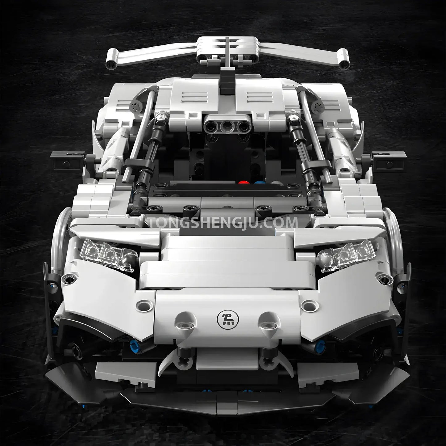 top view of tuomu t3014 amg one technic car building blocks set model car