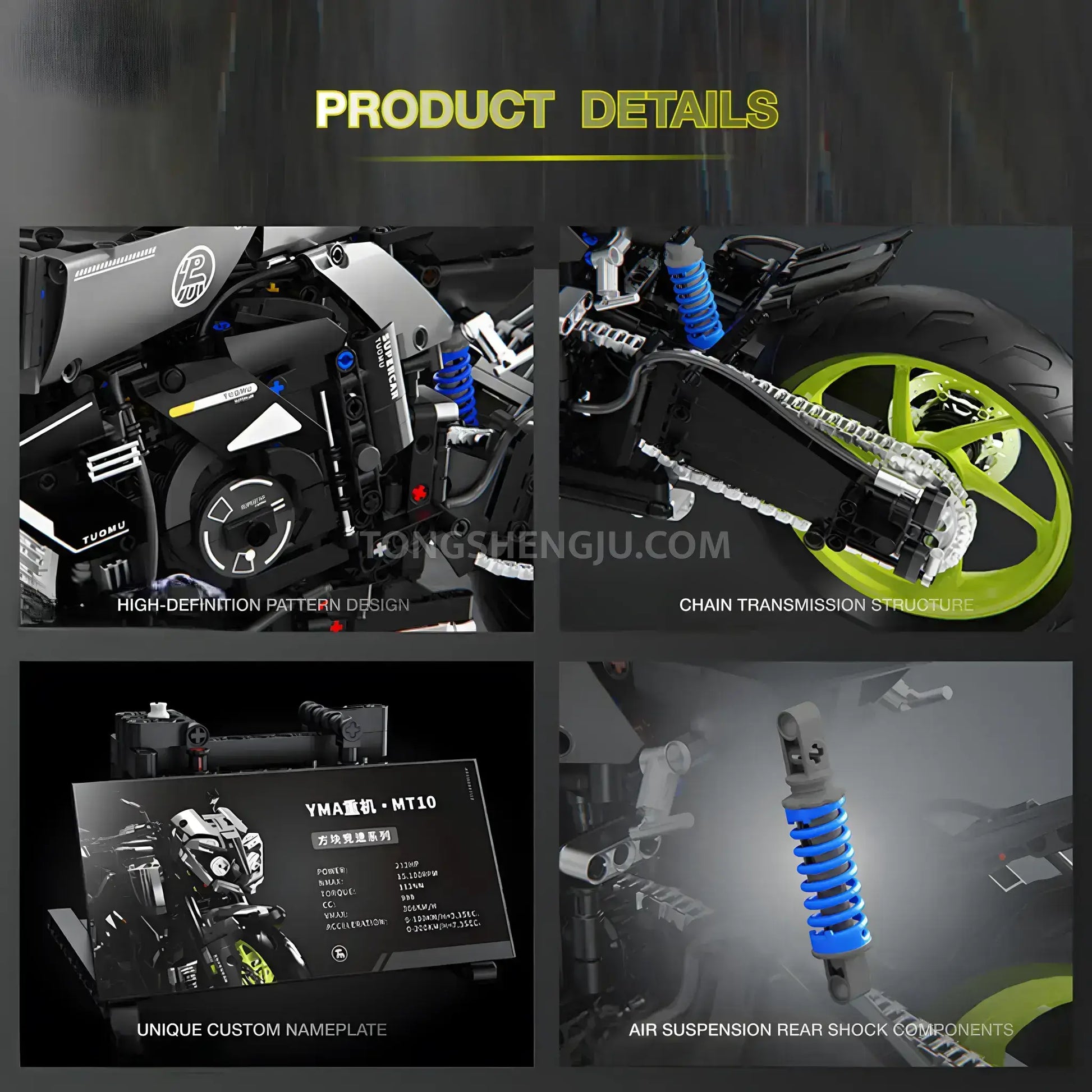 product details of tuomu t5004 yamaha mt10 model motorcycle building blocks toy