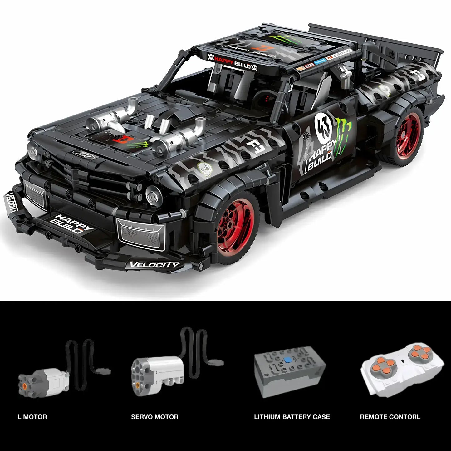 dynamic version of x-tech yc qc005 roadster mustang building blocks model toy car