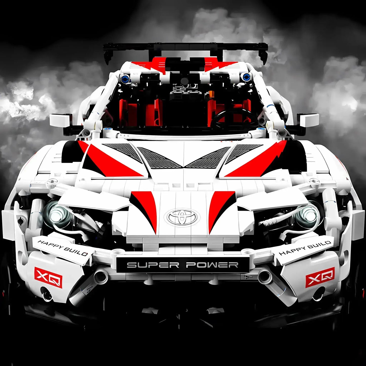front view of x-tech yc qc23002 gt86 building blocks model toy car