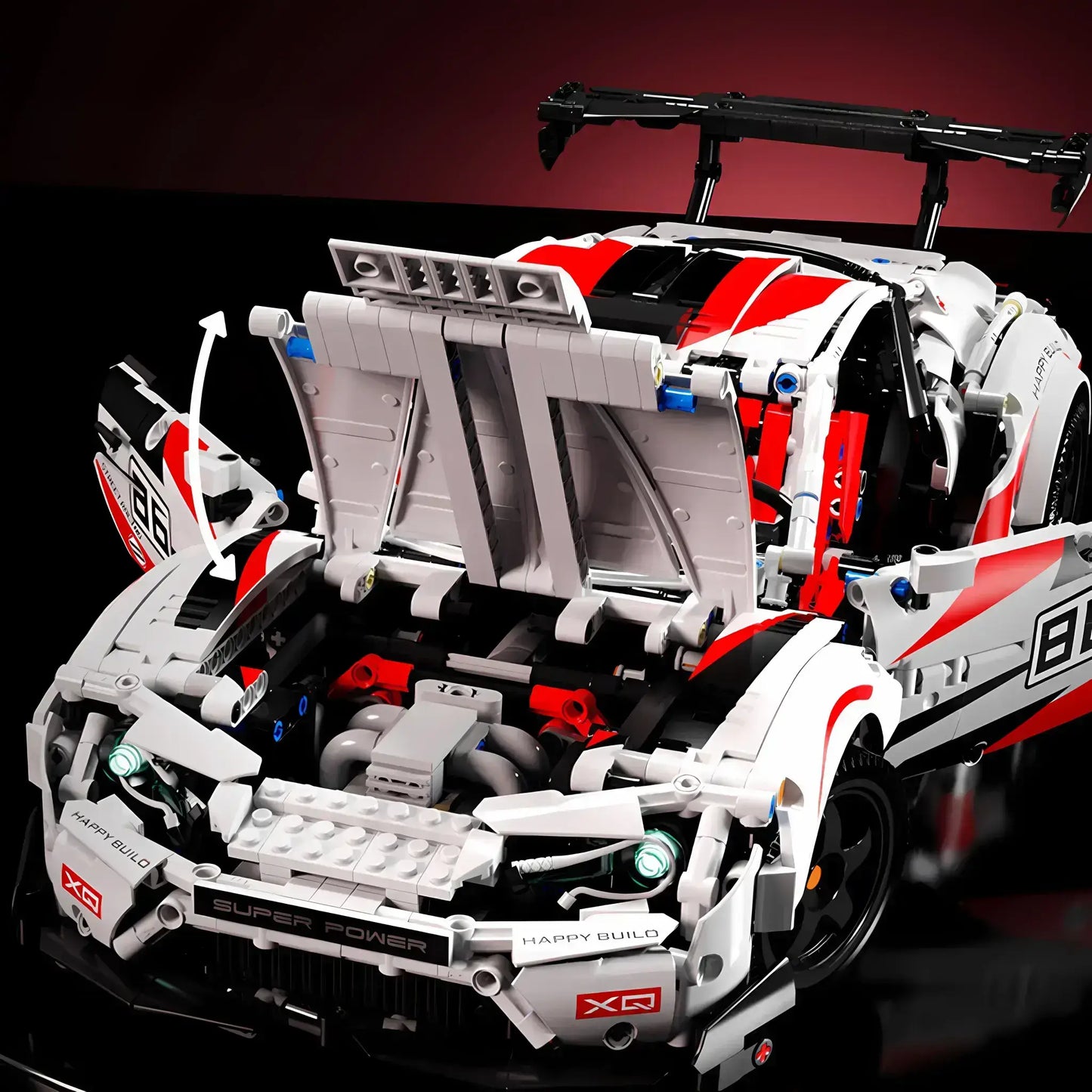 x-tech yc qc23002 gt86 building blocks model toy car hood can be opened