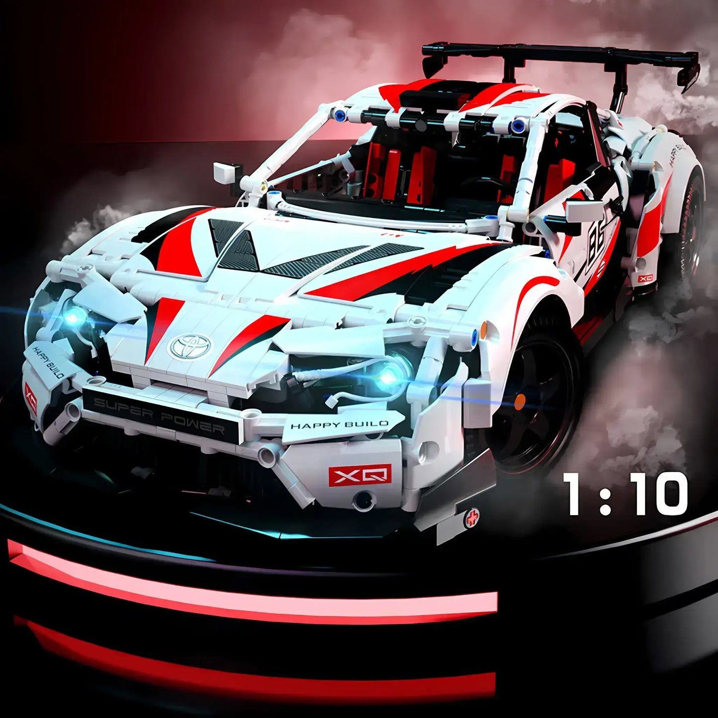 side view of x-tech yc qc23002 gt86 building blocks model toy car
