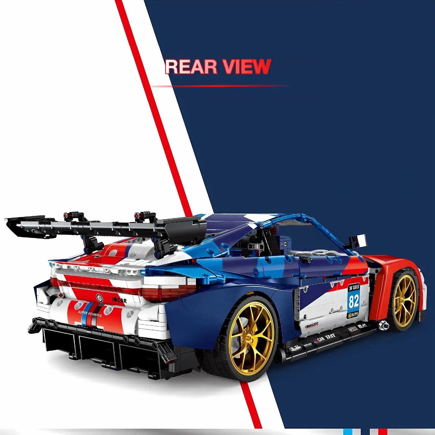 jiestar xiaojiaodu bmw M4 building blocks model toy car  rear view