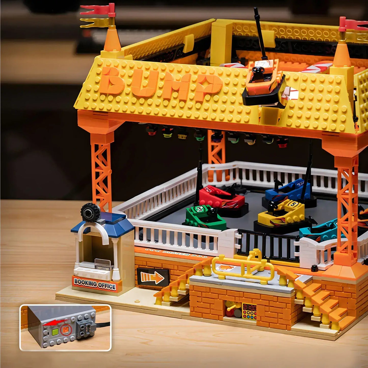 xiaojiaodu jd037 bumper car building blocks model toy motor switchable
