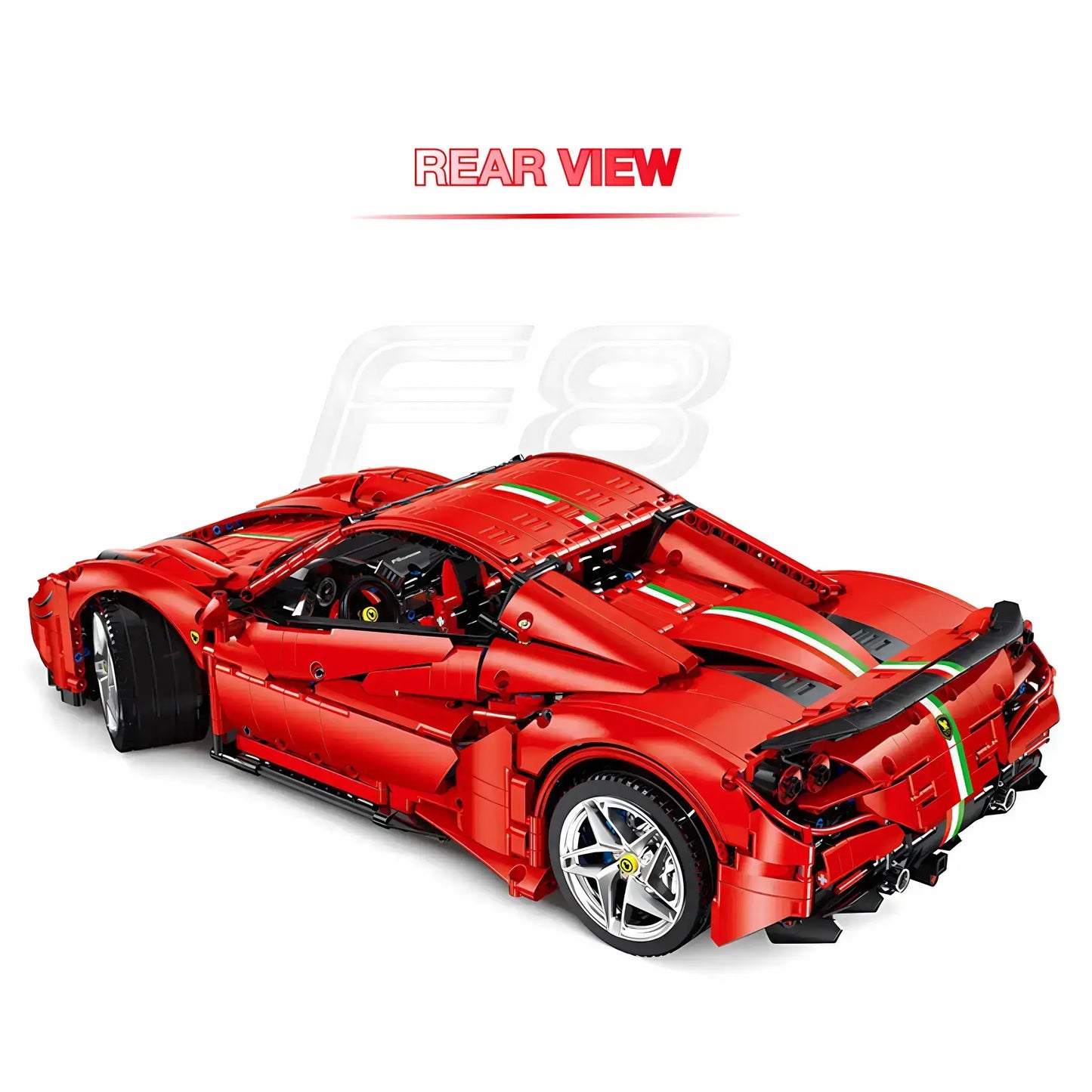 rear view of xiaojiaodu falali f8 building blocks model toy car