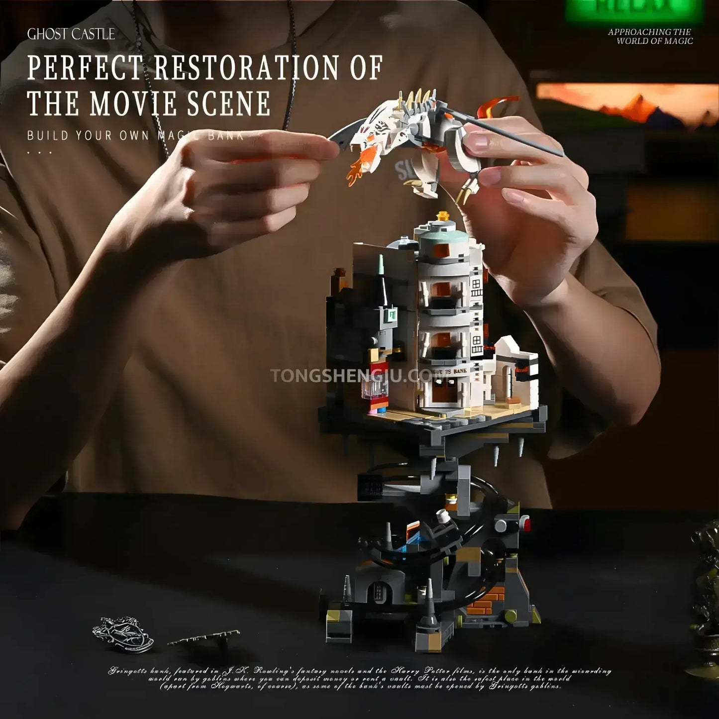 xiaojiaodu jd026 ghost castle model magic building blocks toy move scene