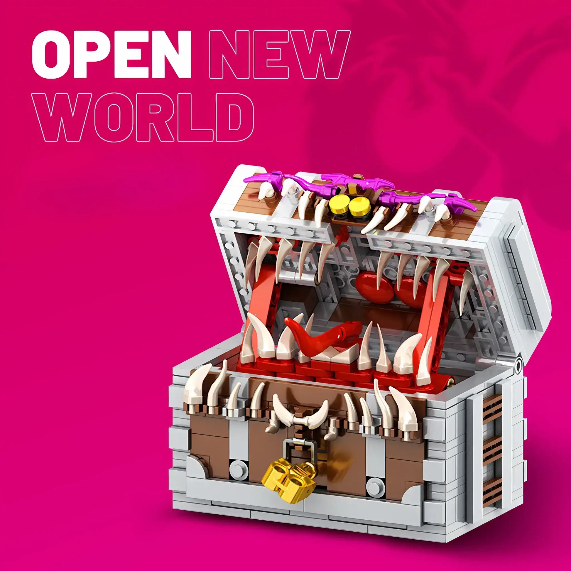 xiaojiaodu jd027 chest monster model car building blocks toy open new world