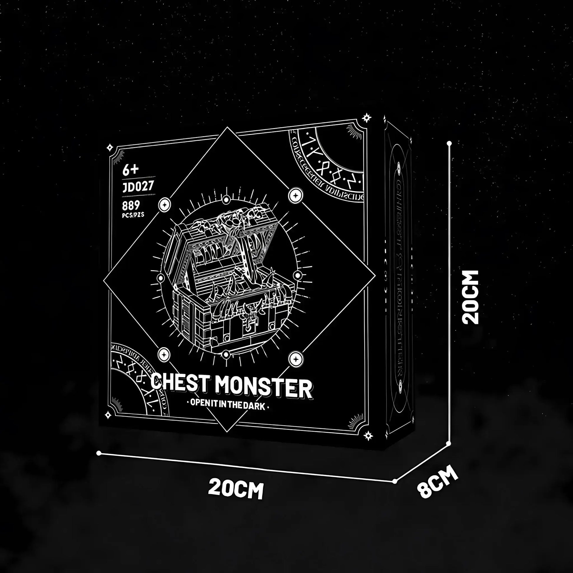 package size of xiaojiaodu jd027 chest monster model car building blocks toy